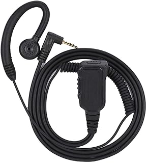 ASHATA Acessório de fone de ouvido com clipe de 2,5 mm para Motorola walkie talkie, fone de ouvido adequado para Motorola walkie talkie, fone de ouvido grande com botão PTT adequado para Motorola