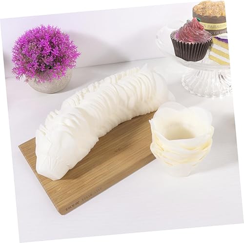 Miniatura 7 de PRETYZOOM 200 unidades de panadería para cupcakes, envoltorios de papel de loto para hornear, tazas de magdalenas, casos, tulipanes, mini muffins,