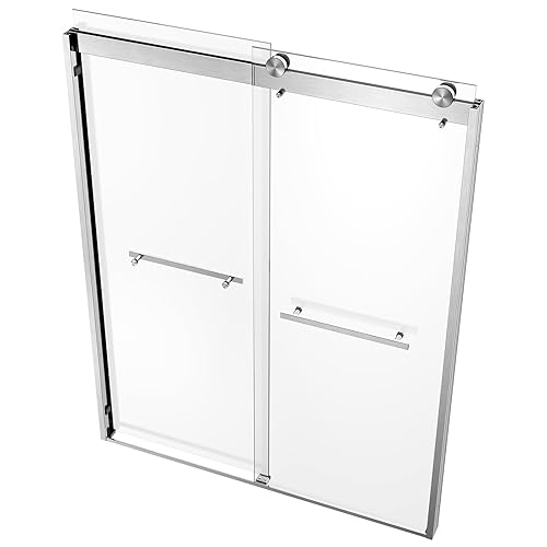Shower Door Double Sliding Semi-Frameless Shower Door 56-60" W ×