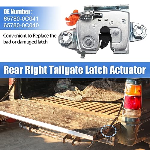 Image of ACROPIX Rear Right Tailgate Latch Lock Actuator Rear Passenger Side Tailgate Latch Actuator Assembly for Toyota Tundra 2007-2021 No.65780-0C041 - Pack of 1