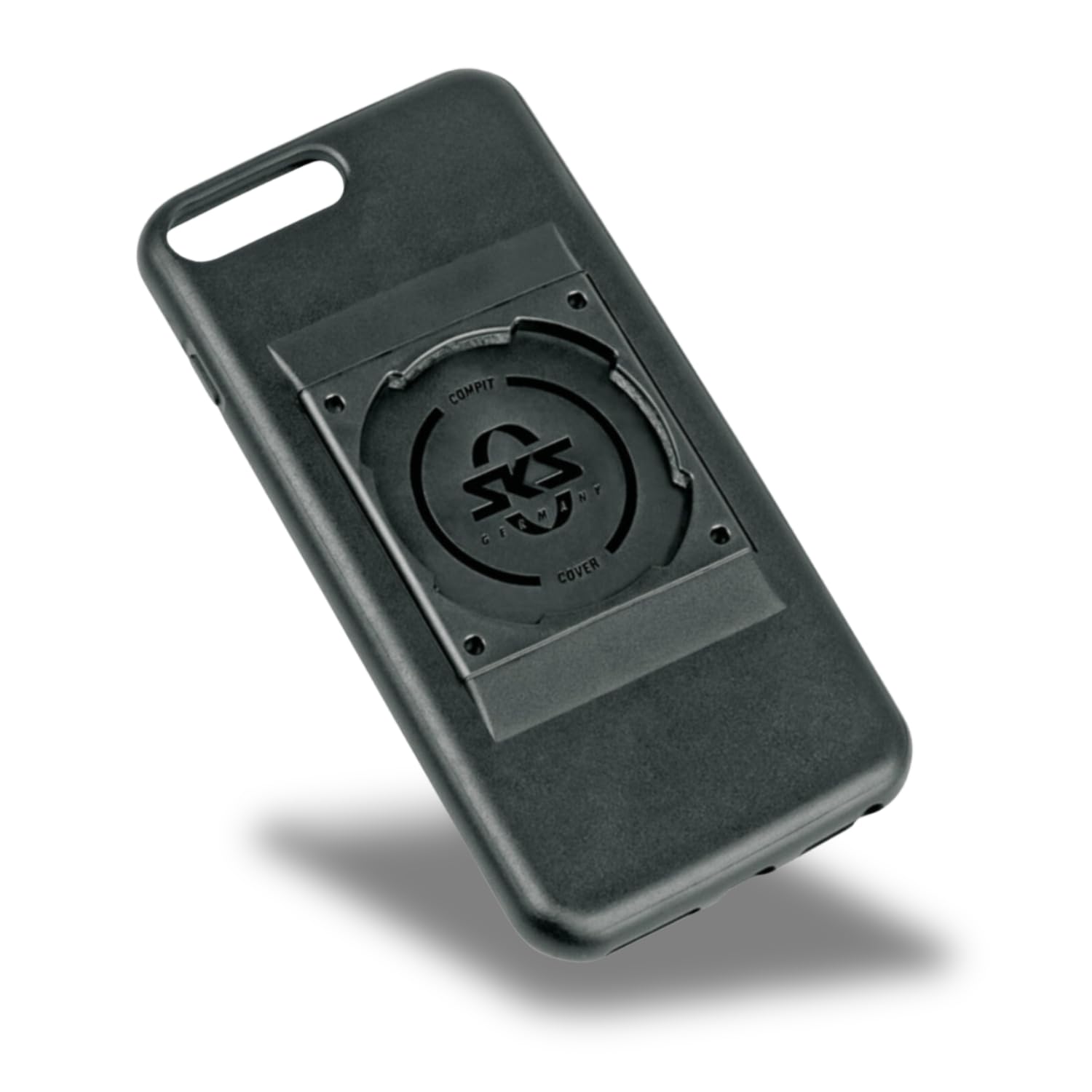 SKS GERMANY COMPIT COVER for iPhone 6+/7+/8+ Mobile phone cover with fastening device for COMPIT system (pleasant feel, shock-absorbing, with fastening device, made of wear-resistant plastic) Black