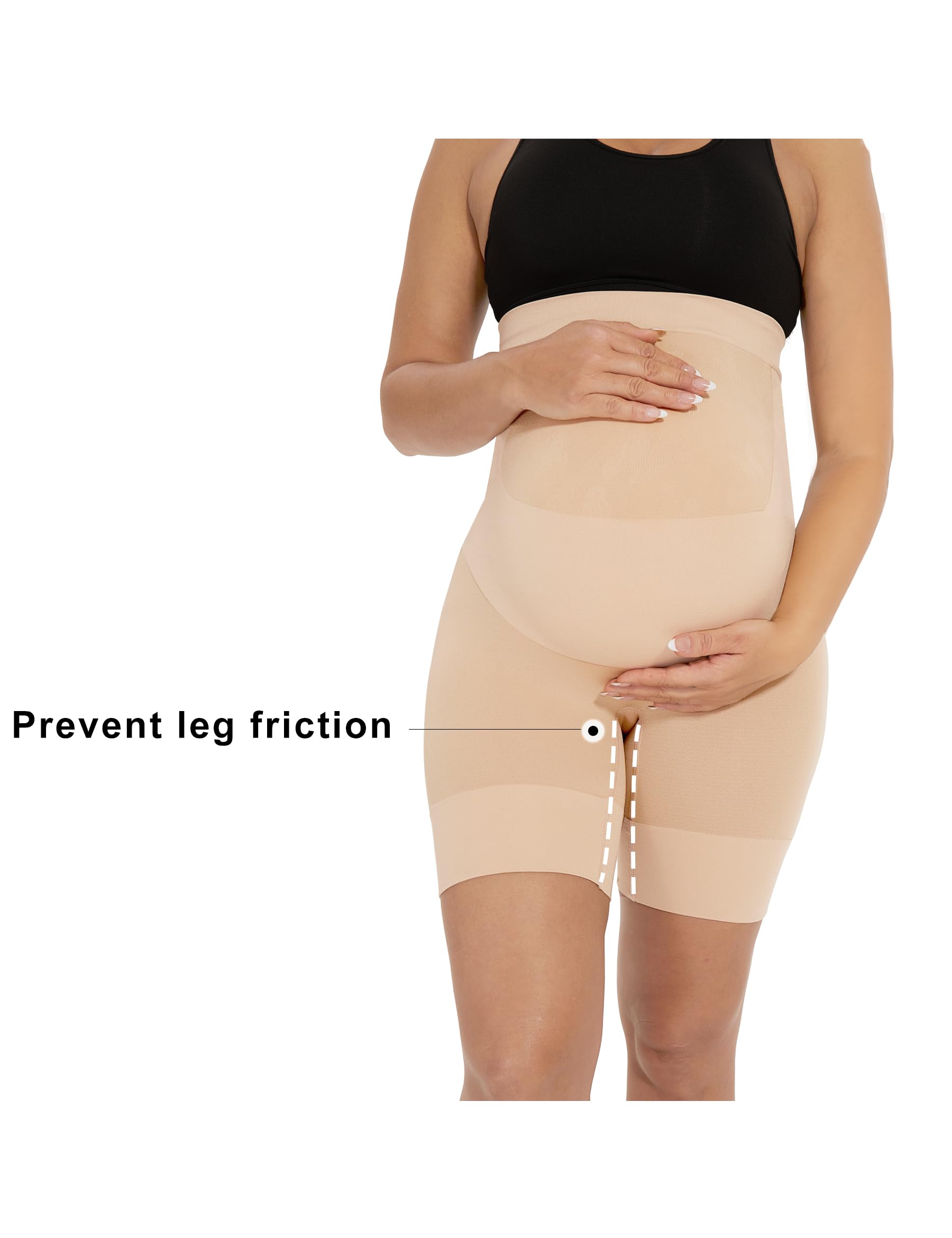 Narcissus Bump Proud Nahtlose Umstandsformwäsche Mid-Thigh Unterwäsche - Umstandskleid für Babyparty, D. 2 Stück, hautfarben, M