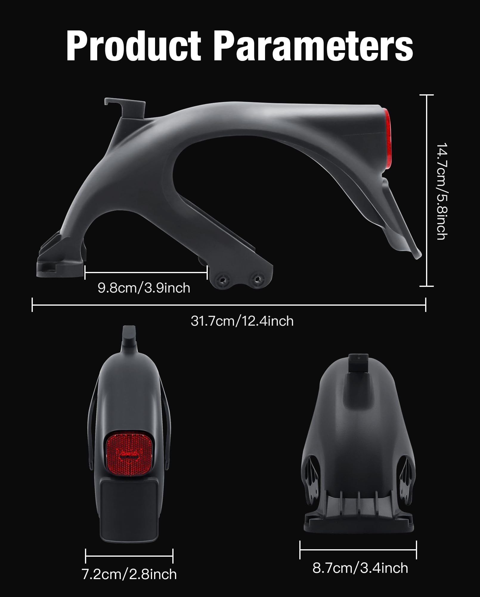 Garde-boue arrière pour trottinette électrique compatible avec Segway Ninebot Max G2 G65, garde-boue avec feu arrière, accessoires originaux