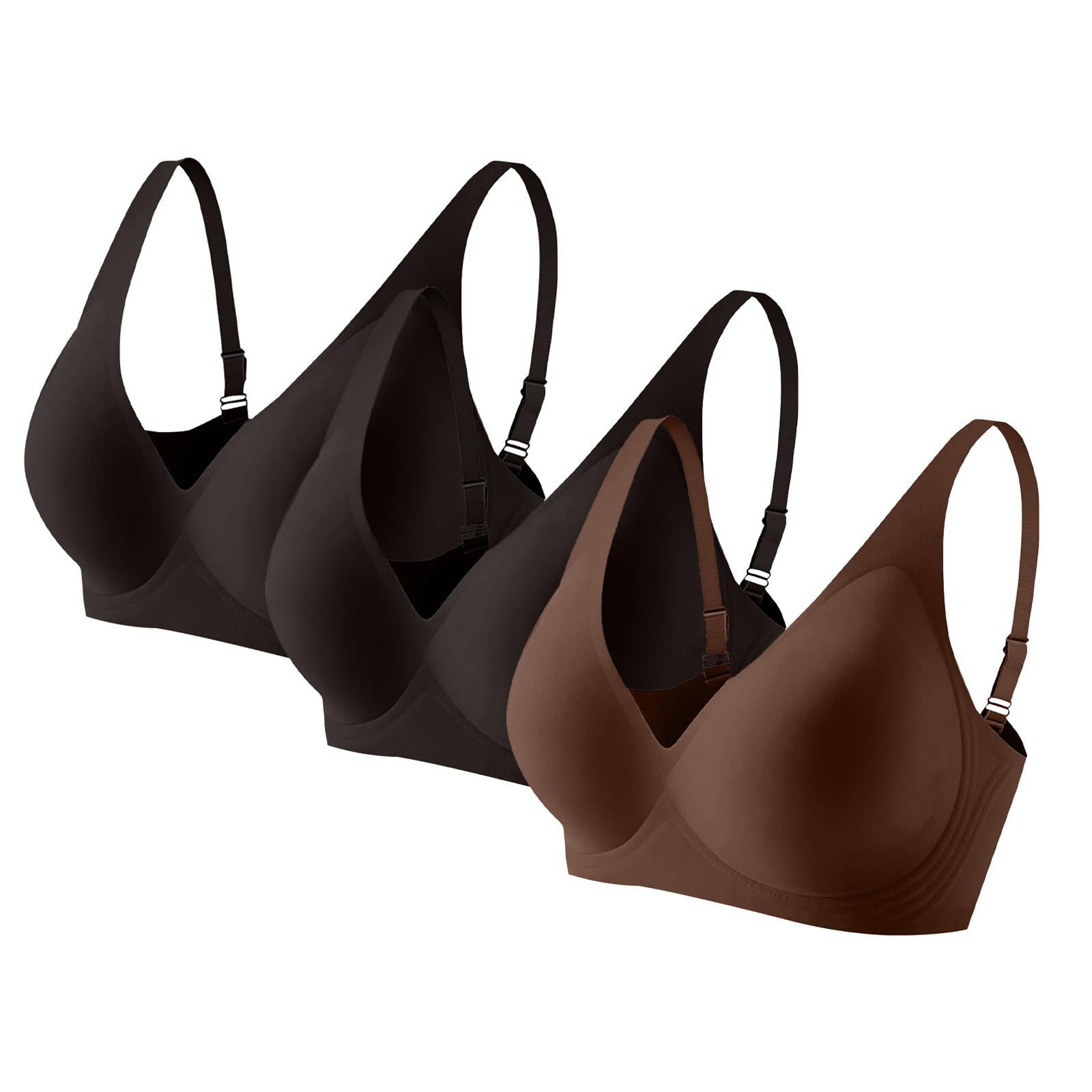 3 Piezas Sujetadores Deportivo Mujer Sin Aros Ropa Básico Push Up | Sujetadores Básico Mujer Yoga Fitness Running Sujetador Comodidad Bralette Elástico sostenes Elegantes