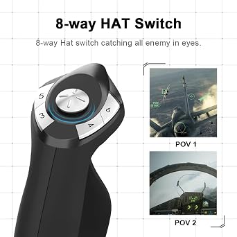 Ebtools フライトシミュレーターゲームコントローラー、スロットルとジョイスティック、振動、ダンピングフィードバック、4軸、8ウェイpov、16個のプログラム可能なキー、ボックスシリーズx S、7 8 10 11用