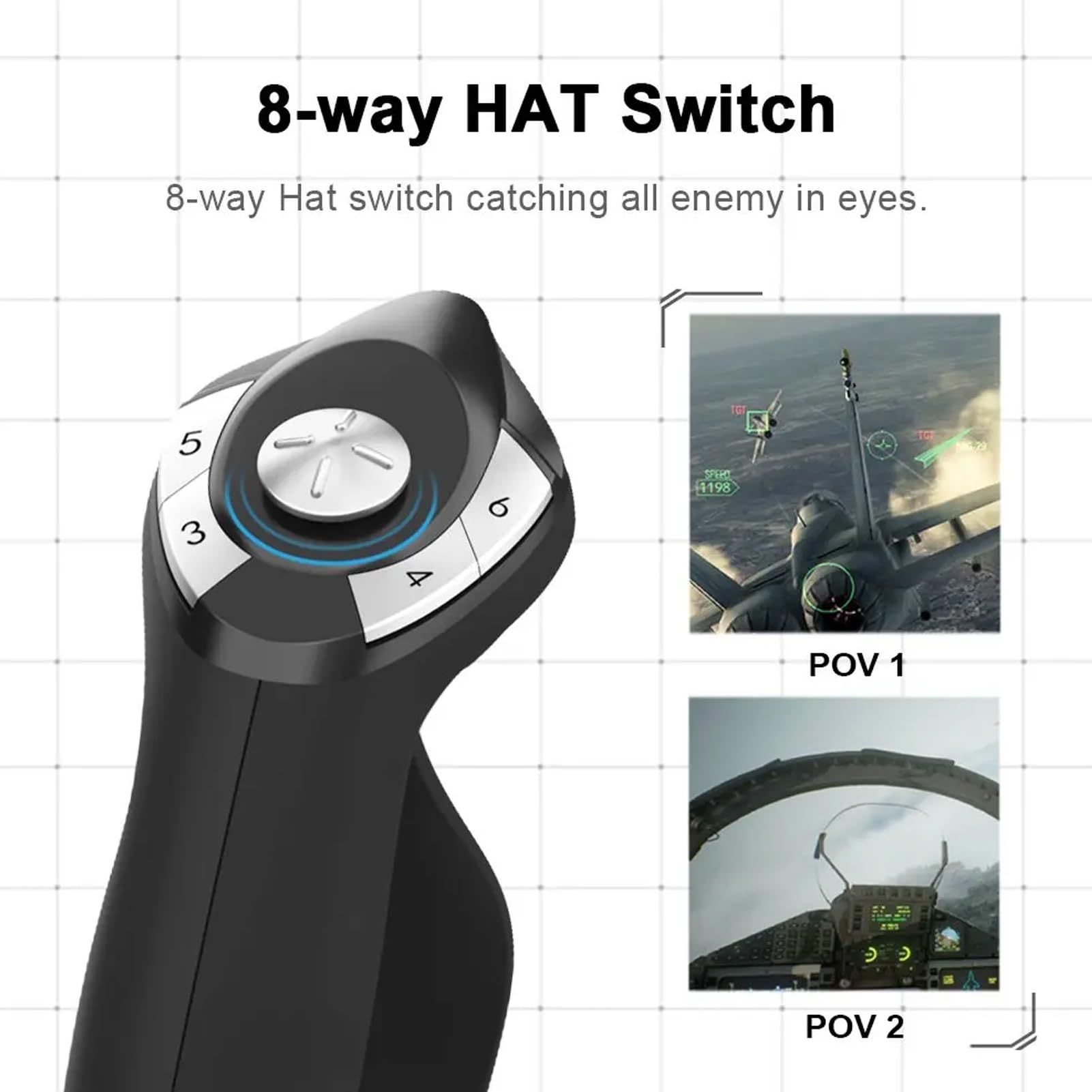 Joystick de Simulación de Vuelo con Función de Vibración, Control del Simulador para la Serie X S, Joystick del de Simulación y Acelerador para Wins7 8 10 11