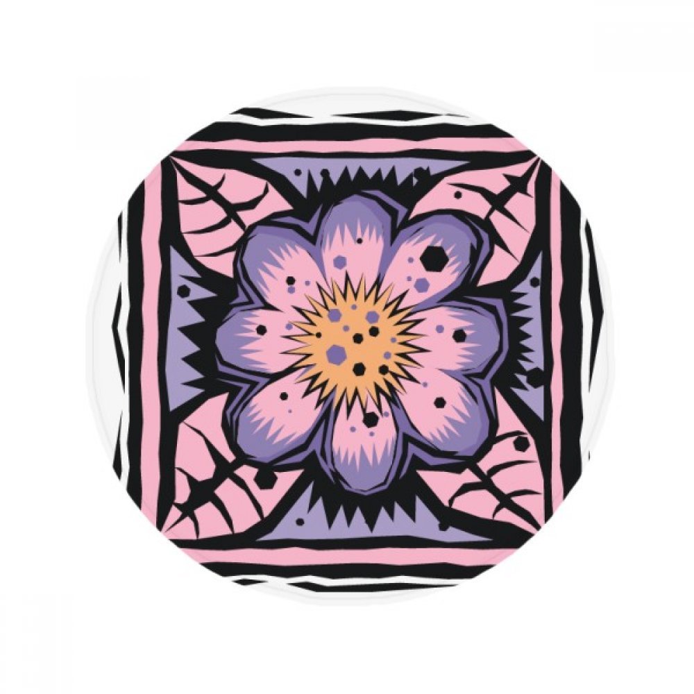 Tapis de bain rond violet style mexicain pour salon et entrée