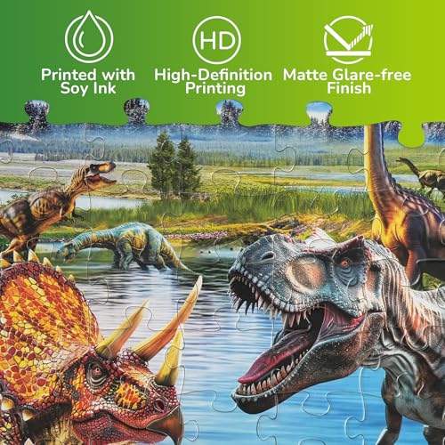 BenBen Rompecabezas de 100 piezas para niños de 4-8 años, aprendizaje de dinosaurios, juego educativo miniatura 5