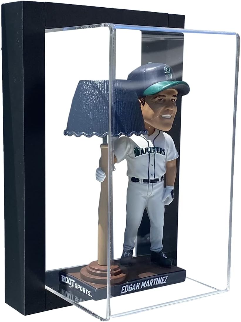 Wall Mount Bobblehead Display Case, UV Protecting Acrylic, Black Frame
