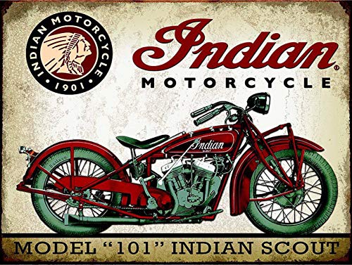 Indian Motorcycle Étain Mur Signe Affiche de Fer Métal Mur étain Panneau Attention Plaque Rétro...