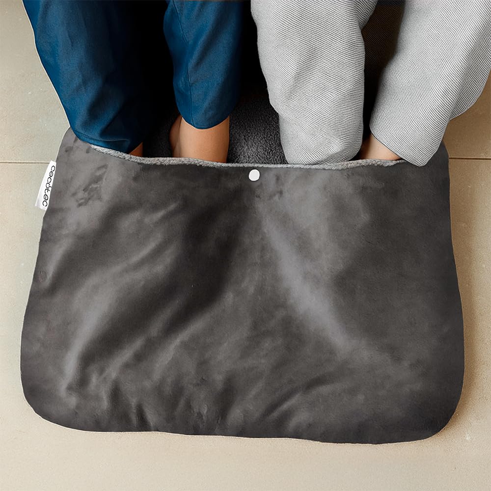 Cecotec Chauffe-Pieds Électrique HeatConfort FootWarmer Deluxe. Chauffe-pieds 55x45cm, 2 Espaces Séparés, Antidérapant, 6 Températures, 4 Niveaux de Minuterie, Contrôleur
