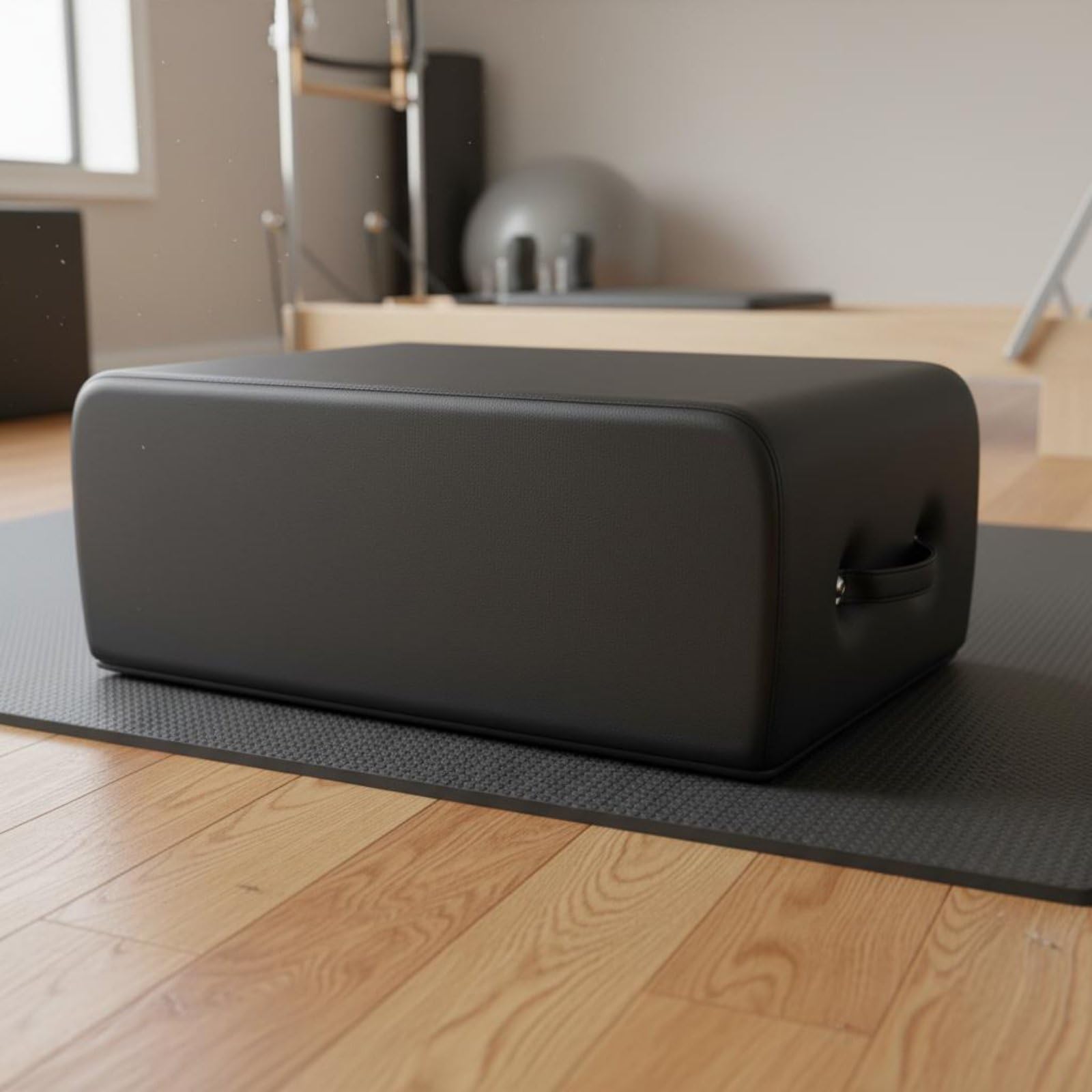 TISHITA Banco de Soporte para Pilates Caja para Reformer Accesorio Gimnasio Asiento Cómodo Firme con Espuma y Tapizado en PU Adecuado para Casa Centros de