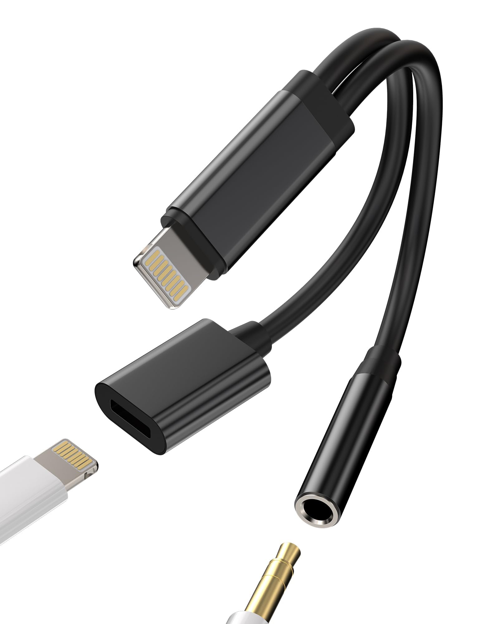 Amazon.co.jp: Lightning to 3.5mmジャックアダプター（2in1）充電