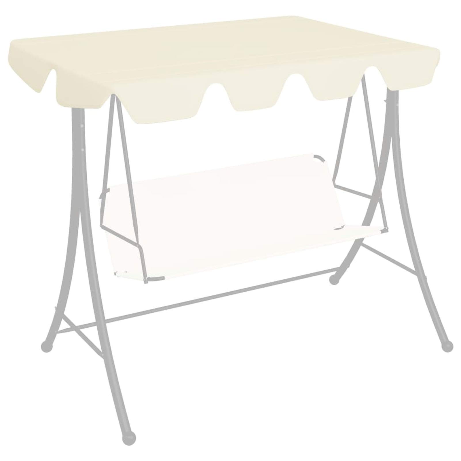 Chusui Toit de Rechange de Balançoire Toit de Remplacement pour Balancelle Terrasse Extérieur Imperméable Toit de Rechange de balançoire Crème 150/130x70/105 cm