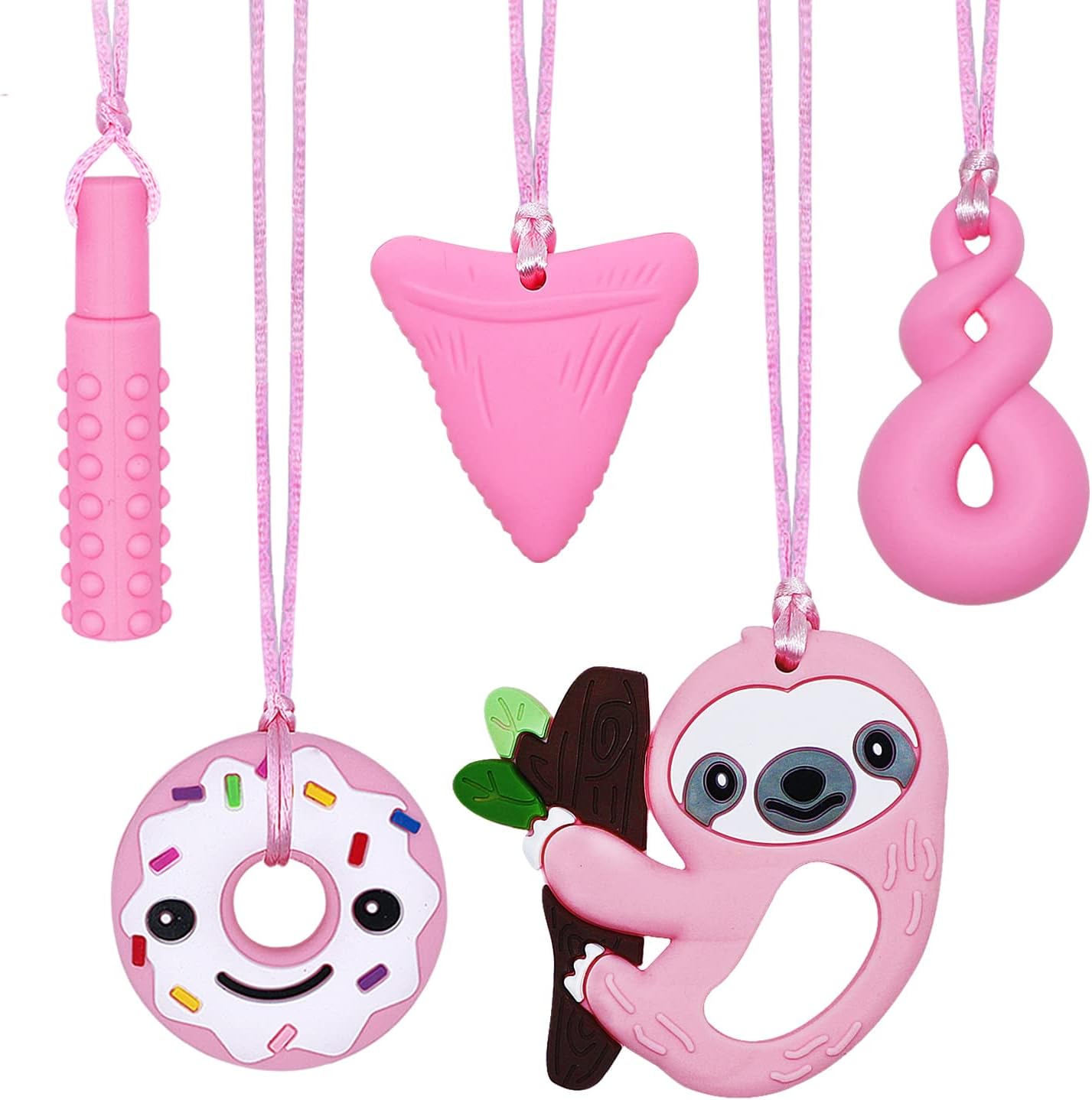 Chew Necklaces for Sensory Kids, Silicone Chewy Necklace Sensory Stim