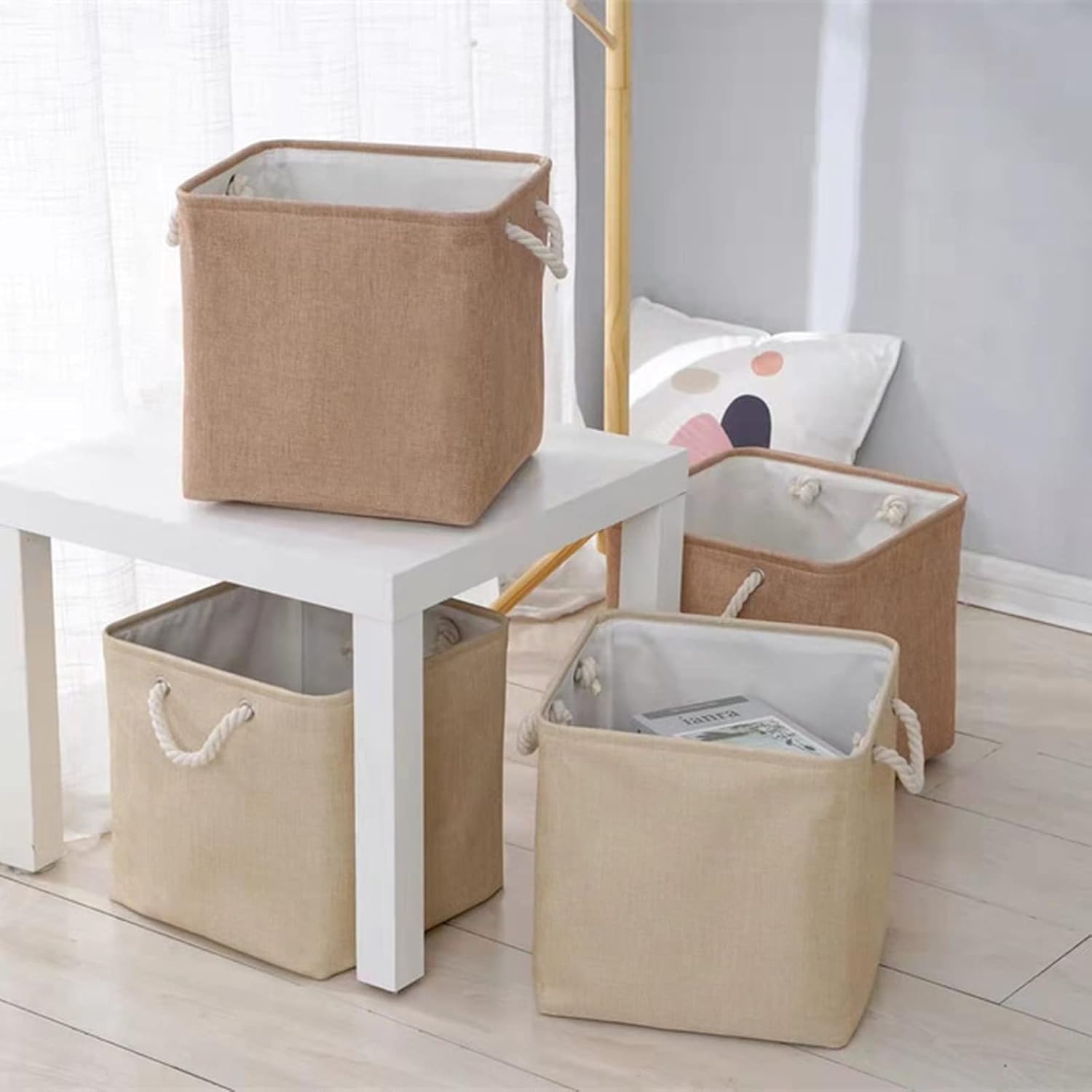 Custom Dog Toy Bin Personalized Toy Storage Basket Collapsible Pet Toy Basket for Dog Toys,Clothing, Dog Apparel & Accessories,Decorative Basket Rectangular Fabric Storage Bin (B,30x30x30cm)