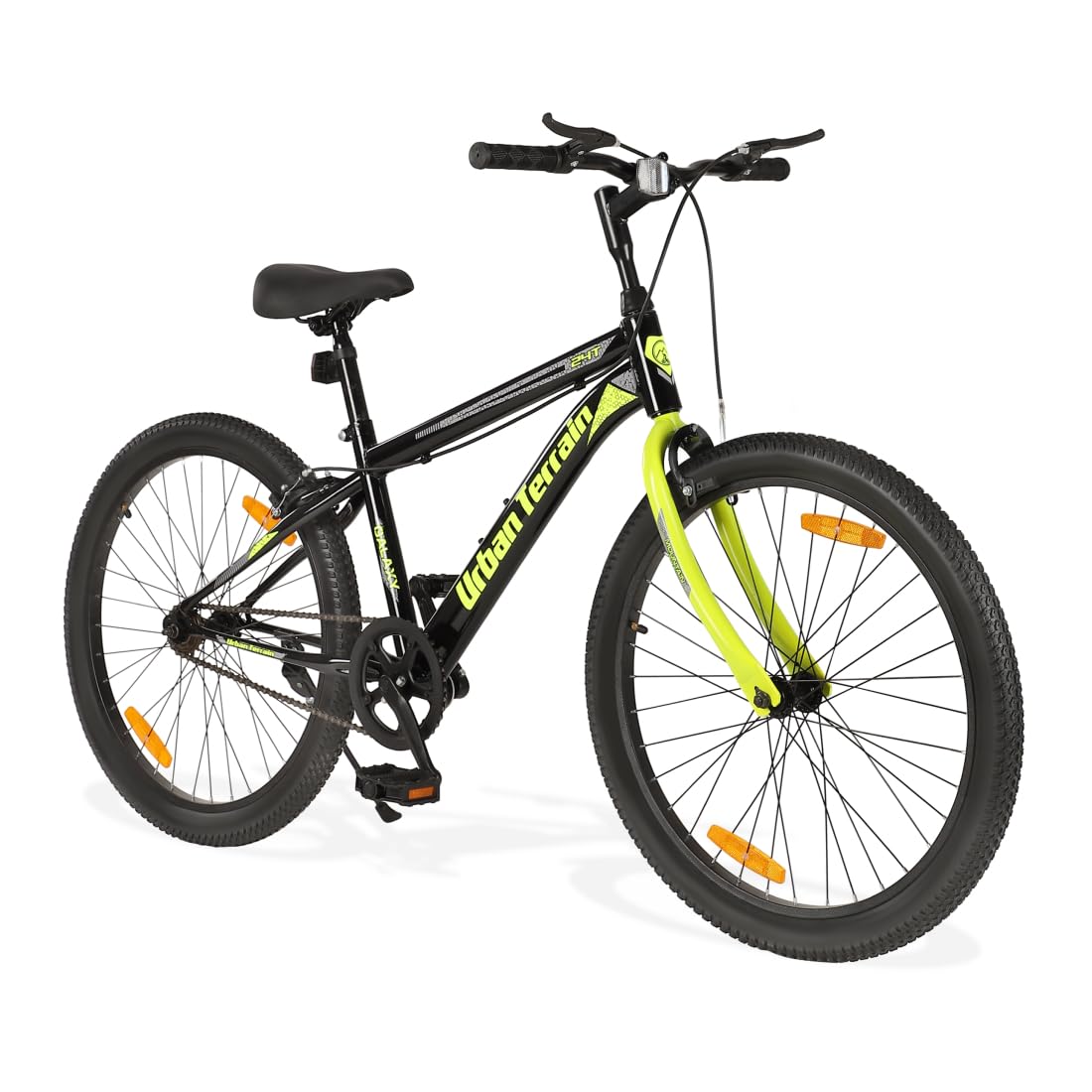Urban Terrain Galaxy High Performance Steel Mountain Cycles for Men with Rigid Fork and Complete Accessories MTB Bike 24T Single Speed Cycle by Cult | Ideal for 9-13 Years, Frame Size : 14 inch, Black