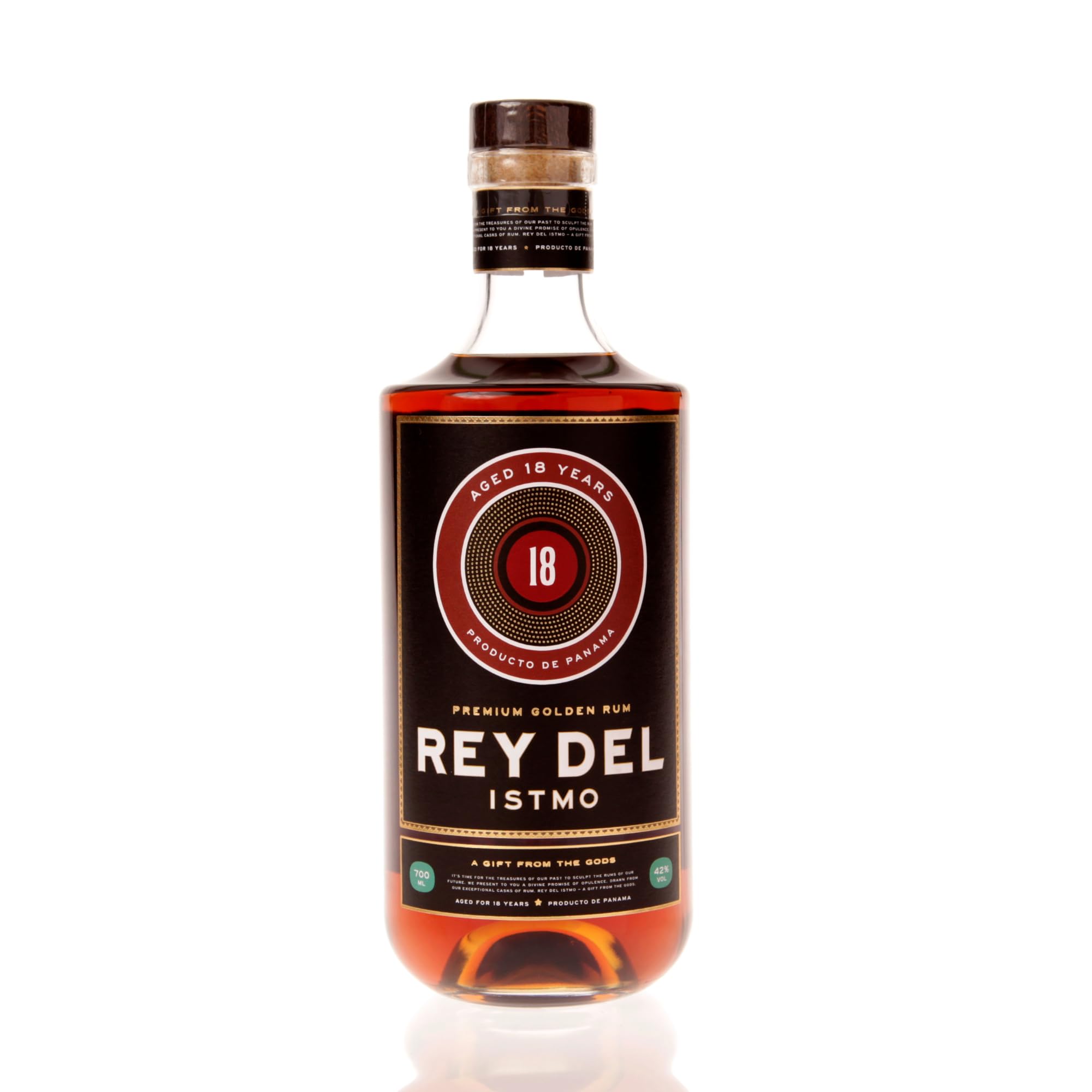 Rey Del Istmo Premium Golden Rum 18 Year Old | 700ml | 42% ABV | Luxury Panamanian Aged Rum | Single Estate Sugar Cane Spirit | Oak Cask Matured | Crafted at Panama's Oldest Distillery