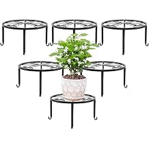 Top-spring 6 Pack Metal Plant Stands for Flower Pot,9 Inches Heavy Duty Indoor Outdoor Rustproof Small Metal Potted Plants Display Rack for Plants Multiple Garden Corner