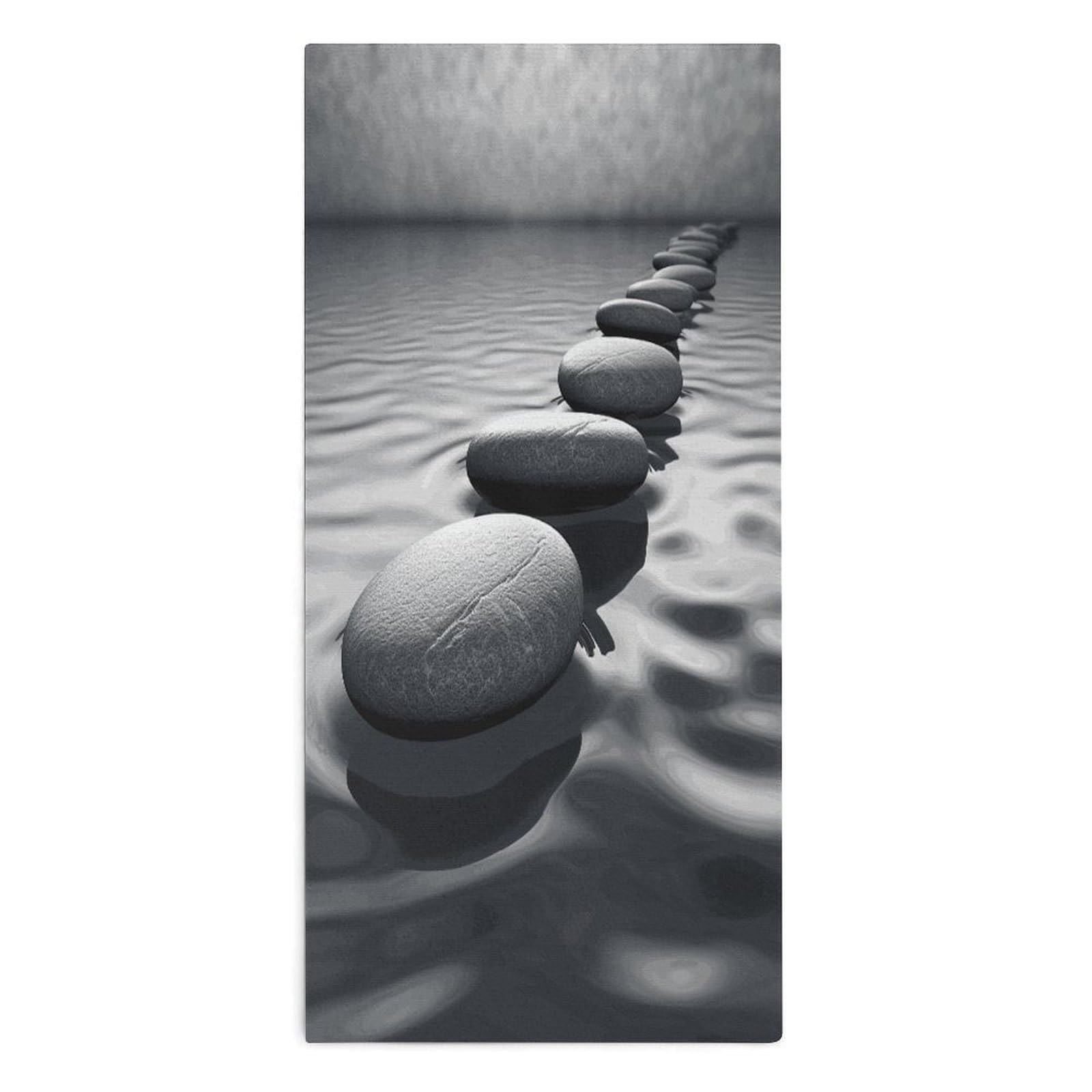 Btcowzrv Style Grey Zen Stones Picture Bath Towel Beach Towels Shower Towel