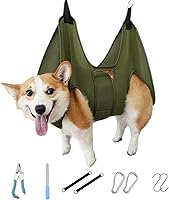 Vista 1 de Mklhgty Hamaca de aseo para perros para recortar uñas y cuidado de oídos/ojos, cabestrillo para aseo con cortaúñas
