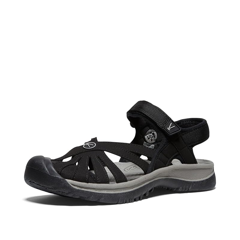 KEEN Women's Rose Casual Closed Toe Sandals 9 Black/Neutral Gray