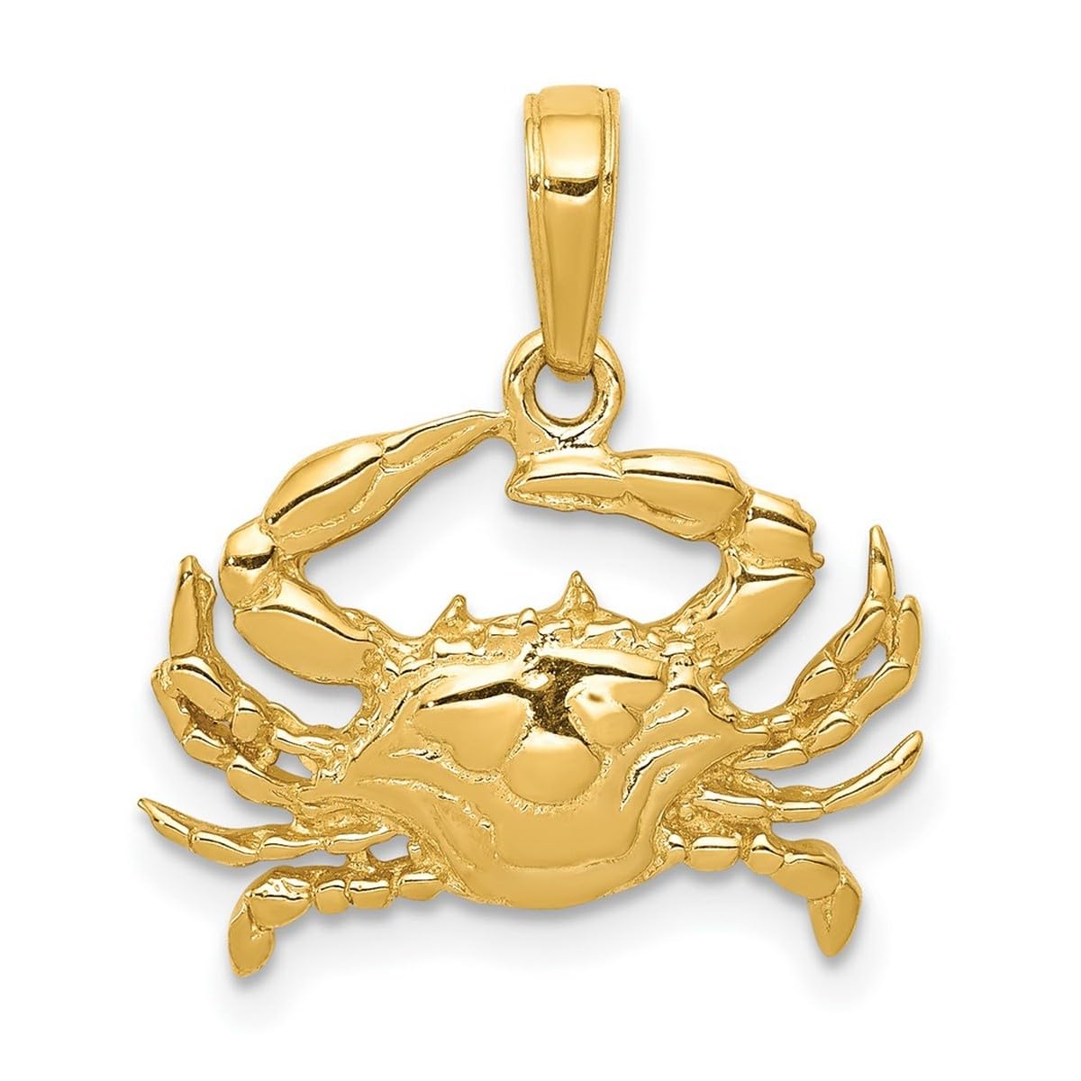 14 ct Gold Blau Krabbe Anhänger – Maßnahmen 20 x 18.8 mm