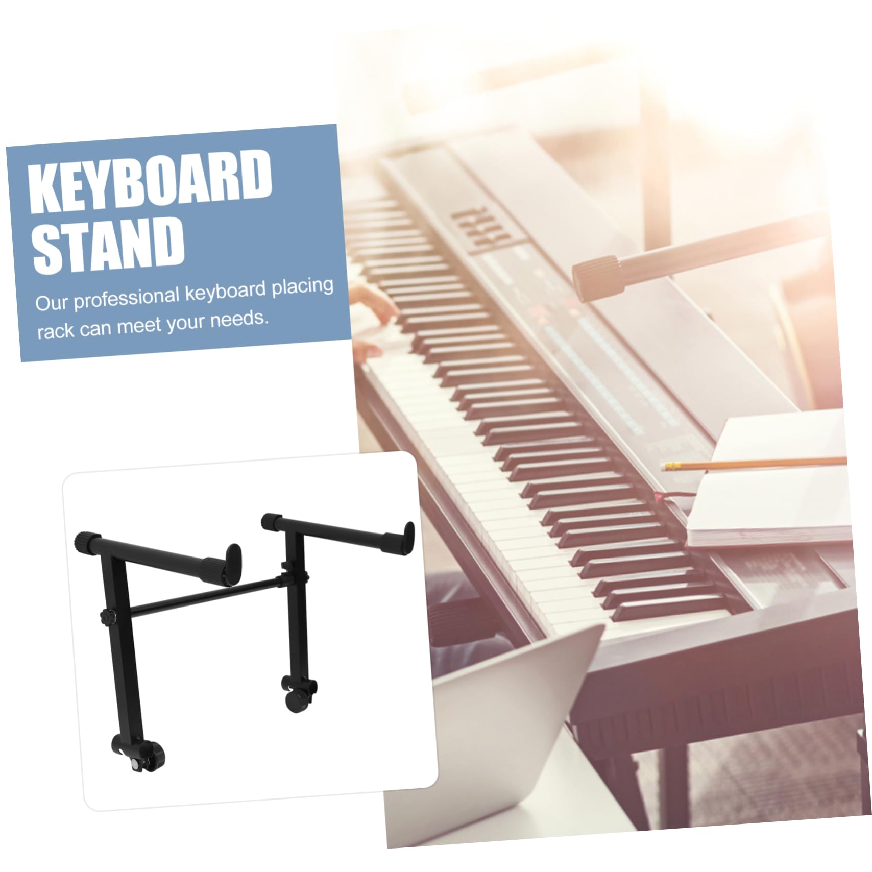 HEMOTON Supporto per Tastiera Musicale Regolabile Nero Fino a 71cm