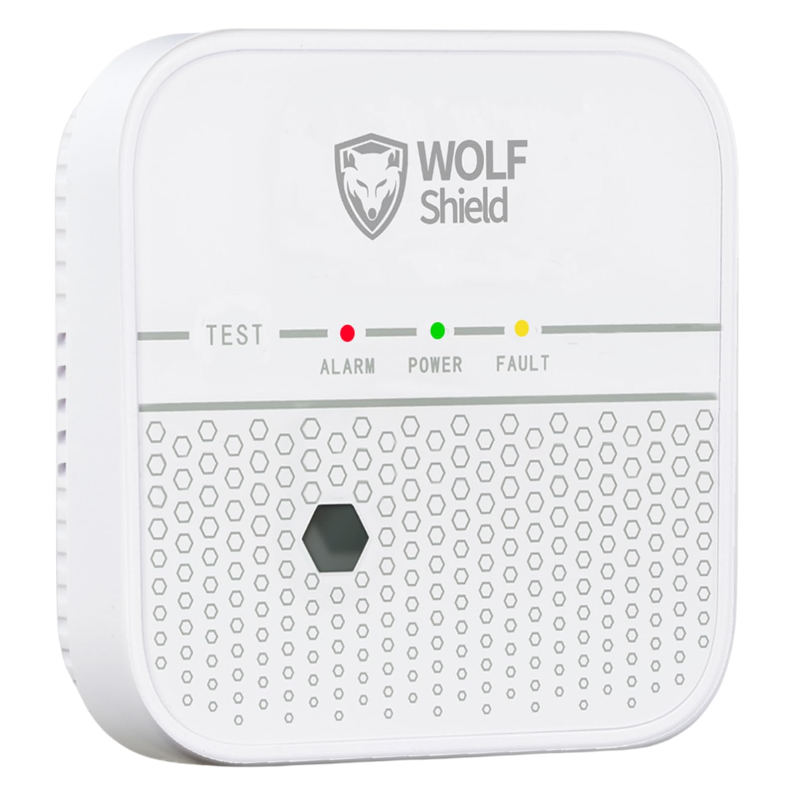WOLF SHIELD Carbon Monoxide Detector 10 Year Sealed Battery |Portable Alarm|EN50291:2018 |No Display (White)