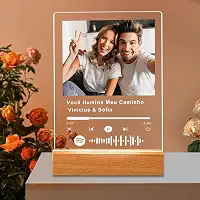 Placa de Música em Acrílico Personalizada, Com Código de Barras do Spotify - Presente Único para Namorado(a) ou Casal, Sem Luz + Caixa