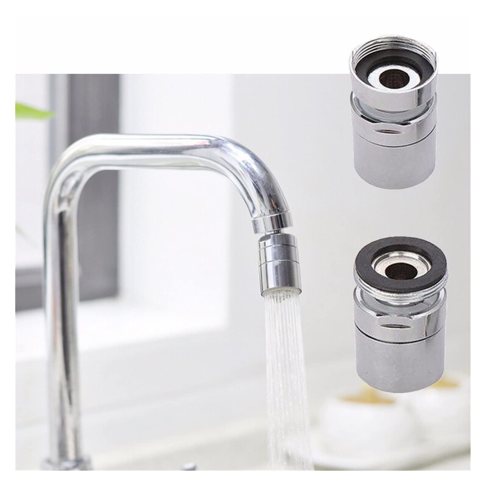 Perlator kranu Adapter do kranu do zlewu kuchennego 1 szt. Bateria kuchenna i łazienkowa Aerator, elastyczny stopień Aerator Opryskiwacz Wylot Obrotowy kran Oszczędzający wodę Głowica dyszy kranu