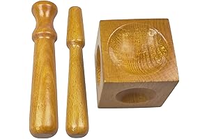 Indivshow 2" Wood Doming Block for Jewelry Making and Metal Stamping