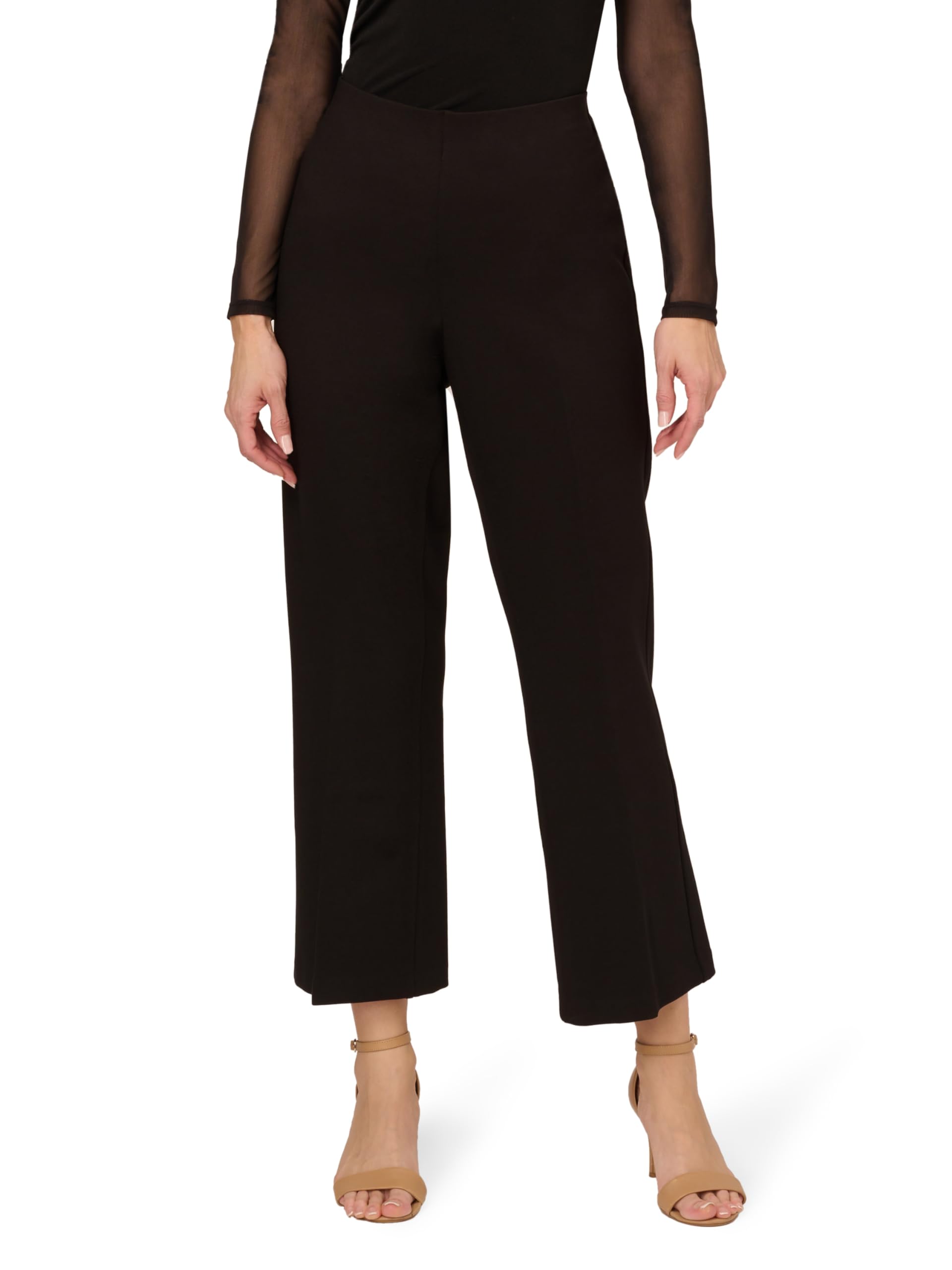 Adrianna Papell Womens Ponte Knit Pull on Pant with Kick Flare Hem