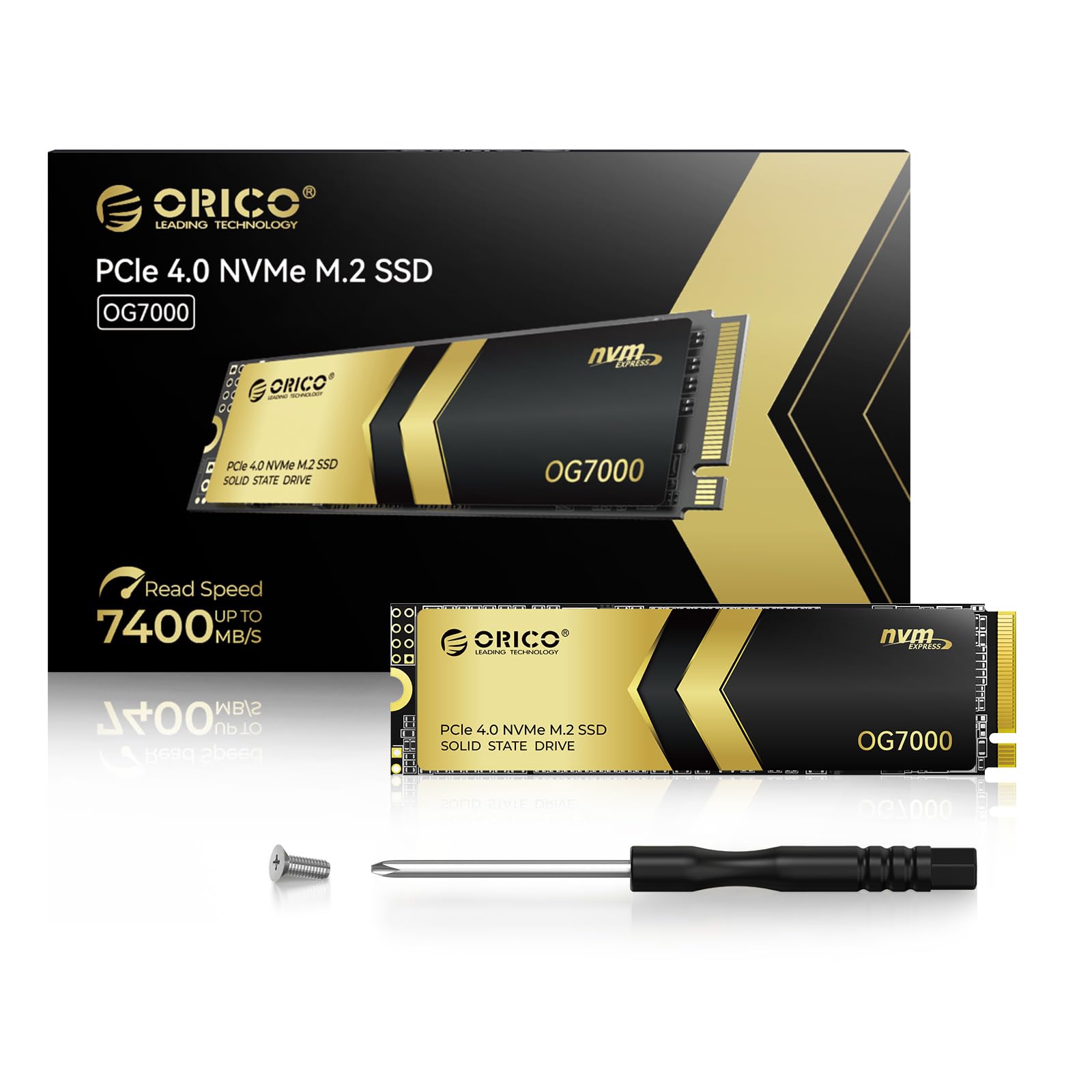 ORICO OG7000 2TB PCIe 4 * 4 NVMe SSD, Up to 7400MB/s Read, 5600MB/s