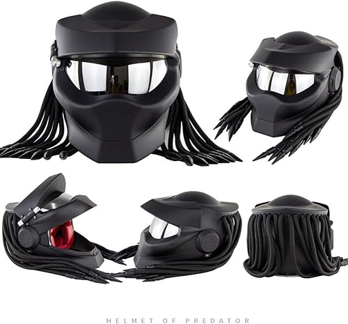 Miniatura 3 de Casco de motocicleta Robot, Casco integral de cara completa con lente revelable, estándares de seguridad DOT, unisex para adultos, adecuado