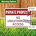 Private Property No Unauthorized Access Sign, 10x14 Inches, Rust Free .040 Aluminum, Fade Resistant, Made in USA by My Sign Center