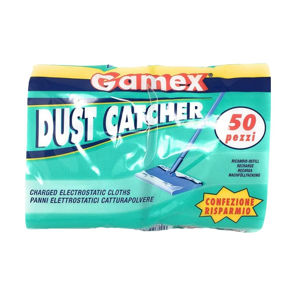 NUNCAS LIVAX RUSTICA 2 + LIVAX PARQUET + LIVAD D20 + GAMEX 50 panni pavimento elettrostatici cattura polvere 22x29cm + pacco 5 panni in microfibra 30x40cm