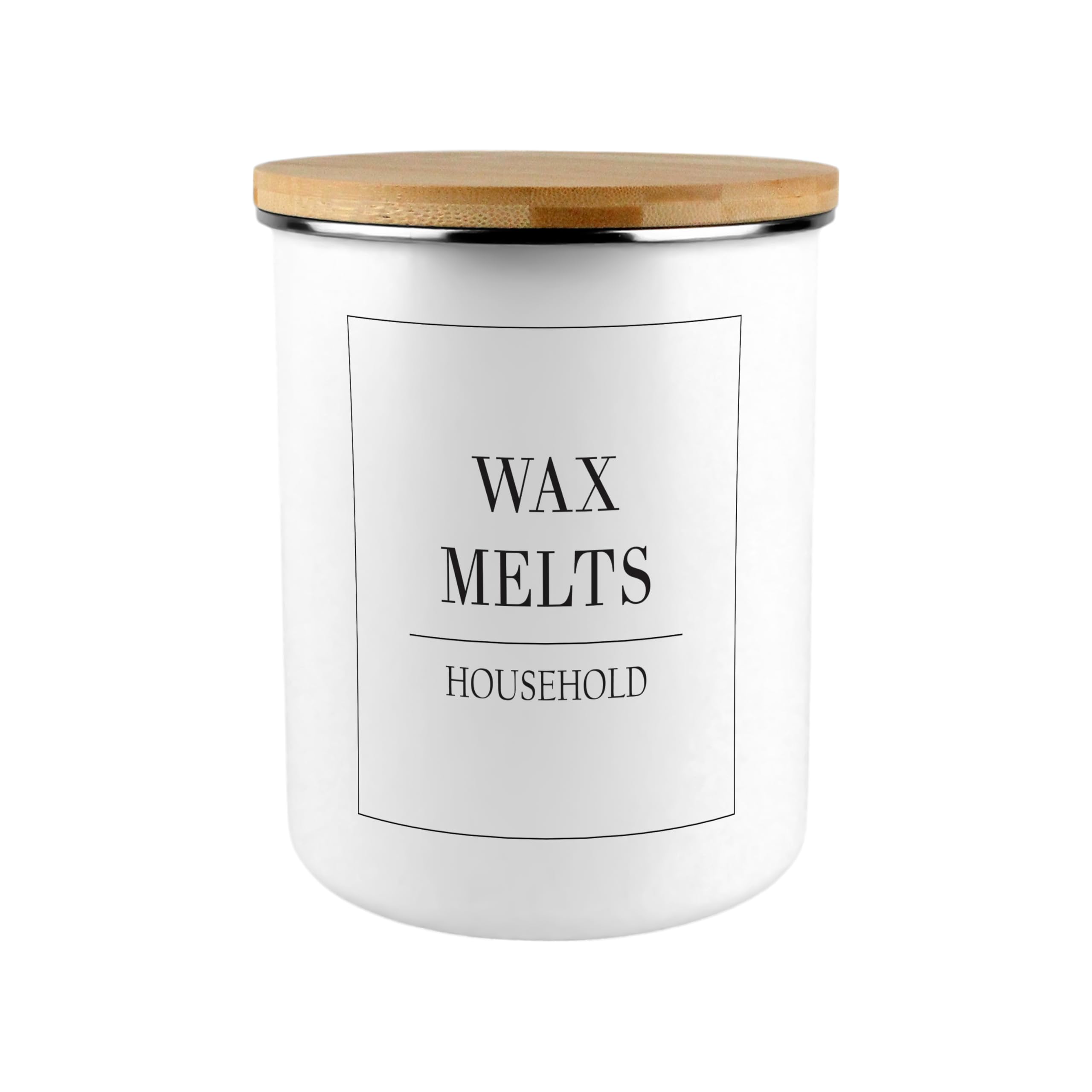 Minimalistic Wax Melts Canister - Large Enamel Monochrome Homeware Jar