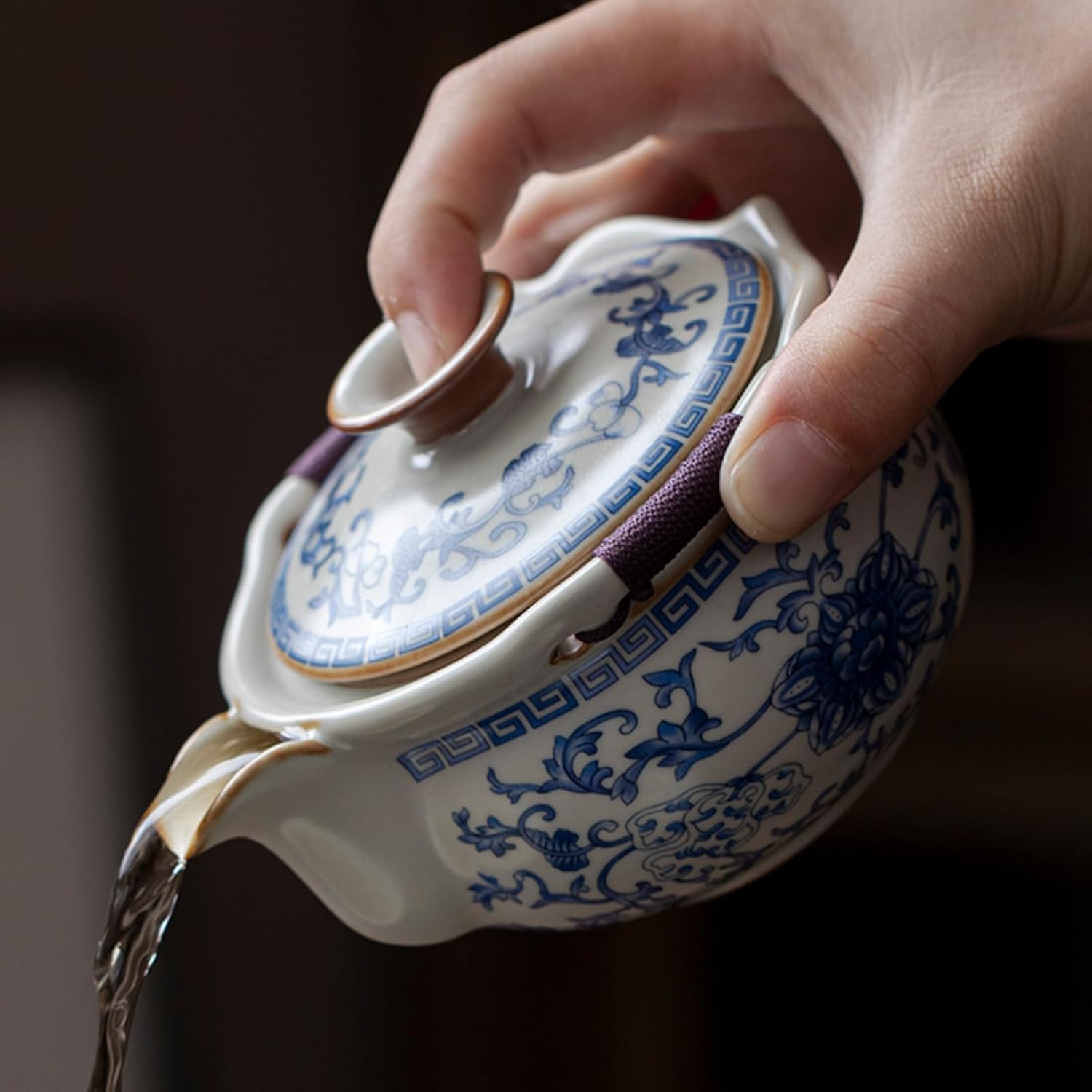 Amazon.com | LEEDJUINE Ru Kiln Hand Held Teapot Ceramics, 220ml 7.4oz ...