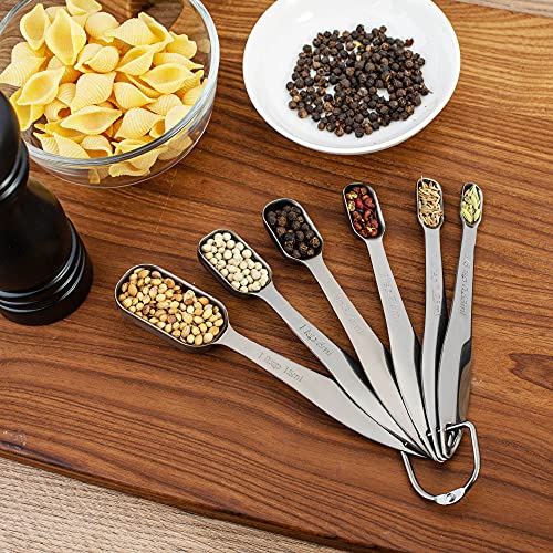 Image of 6-Piece 18 /8 Stainless Steel Measuring Spoons Set, Dark Gray