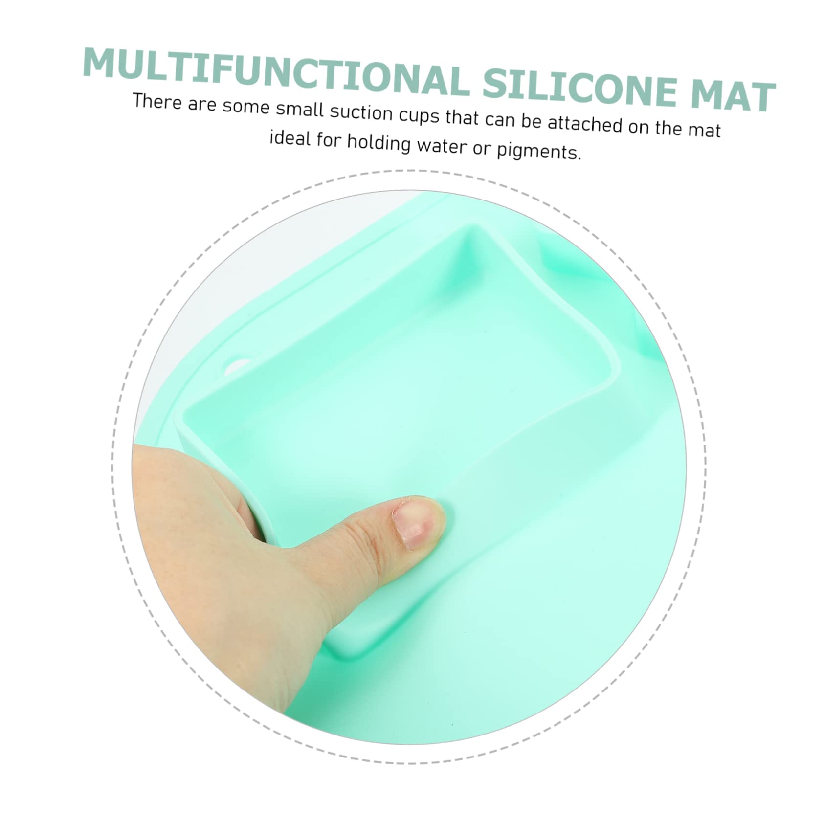 MEKOTRIN Tapis Peinture Silicone, Tapis Silicone Antiadhésif Pliable 51 x 41 cm avec 10 Pinceaux pour Découpage Bricolage Origami Artisanat Argile( Vert