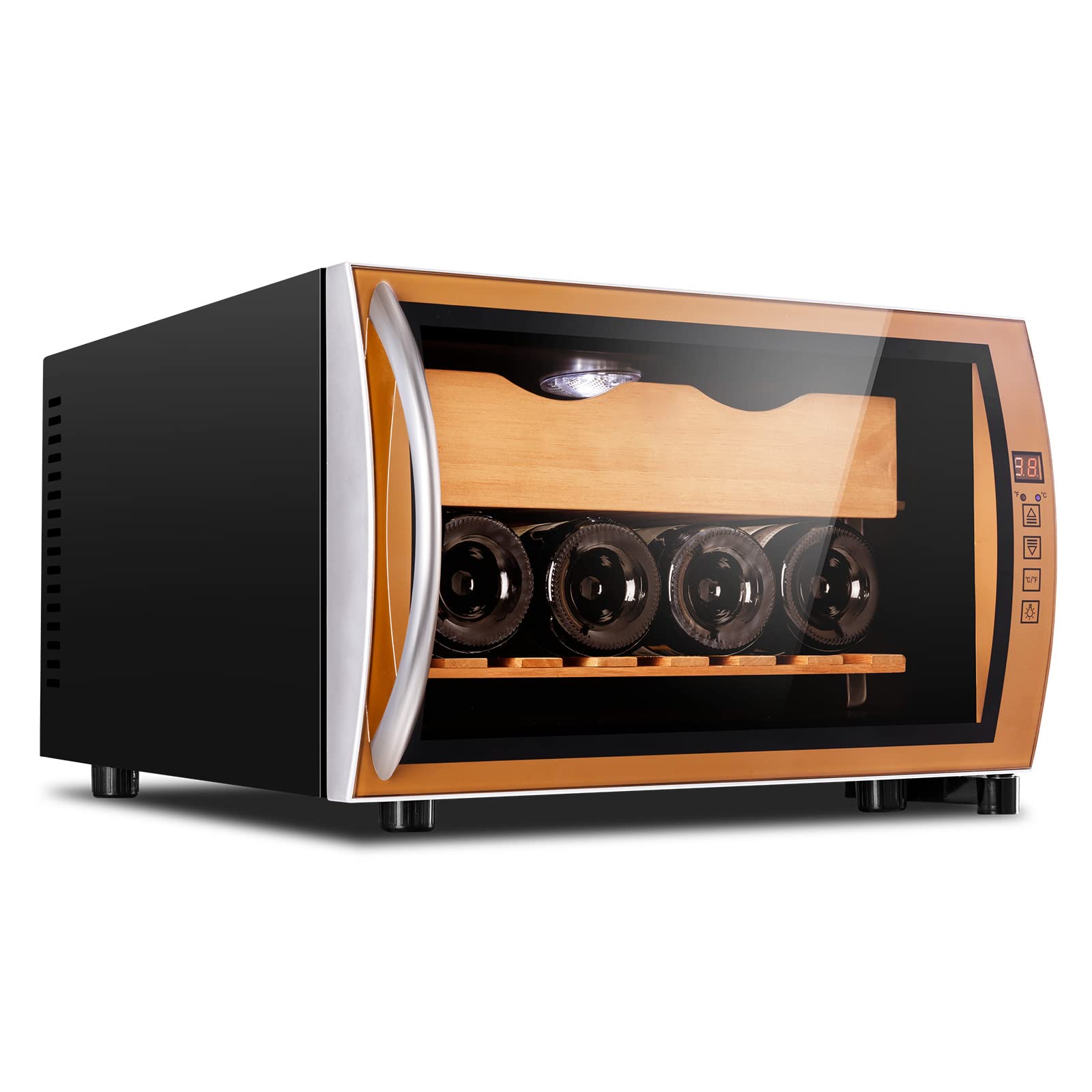 CIGARLOONG Cigar Humidor Cabinet Cedar Wood Constant Temperature Moisturizing Cigar Box, Capacity for 150 Cigars(Gold), for Home Office Patio