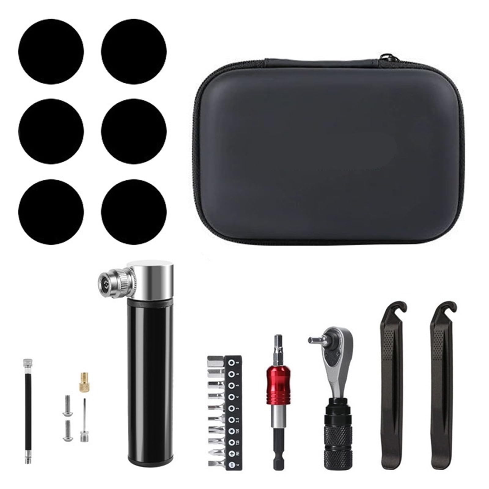 Generico Kit di Strumenti di Riparazione Bici Multifunzione Portatile, Set di Attrezzature Ciclistiche Combinate for La Manutenzione di MTB E Scooter