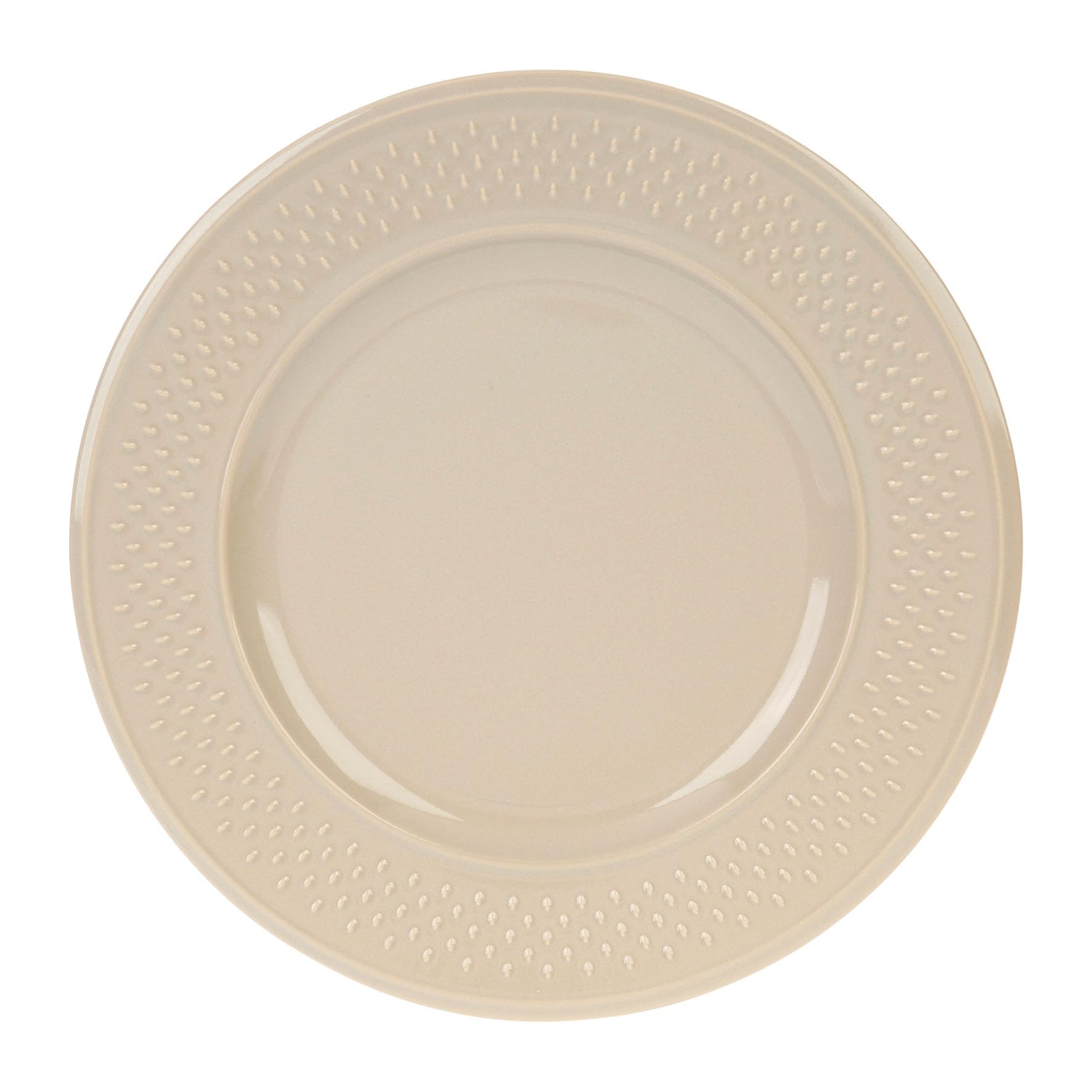 GENEVIEVE LETHU Earthenware Plate Rice Grain Range Diameter 27 cm Taupe