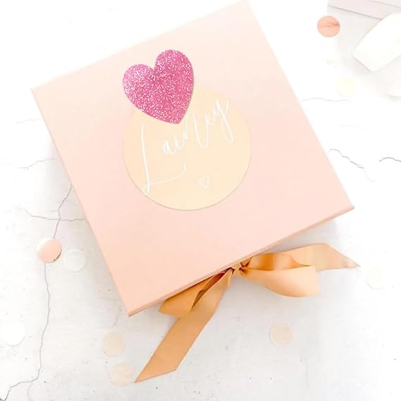 Vuzvuv 1500 Labels Shiny Pink Heart Envelope Stickers Roll Labels-1 Inch