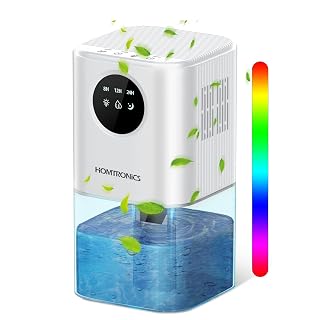 Dehumidifier, 1.7L Auto Shut off Dehumidifiers for Home, 24H Timer Touch Control, 7-Color LED Lights, Ultra-Quiet Dehumidifier for Bedroom, Bathroom,Office,Gift for Women Men Mun Dad - Amazon product rated Grade A