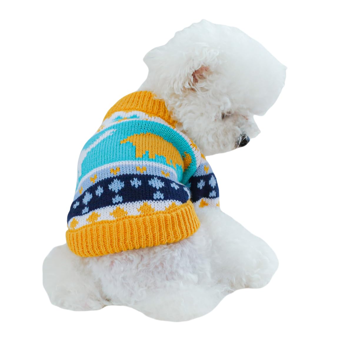 MeiAOBest Pet Knit Sweater,Small Dog Christmas Knitwear Jumper Sweater Cold Weather Cat/Dog Pullover Coat,Cute Pet Dress Up Clothing for Puppy Small Medium Dog_XS(Orange Dinosaur)