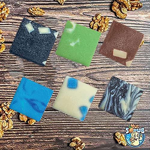 Nut Scrub Men's Bar Soap, 6 Pack Of Deodorant Bath Bars For All Day Freshness, 100% Natural & Organic Man Soap In 6 Amazing Scents, Usa Handmade Face & Body Bar Soap, Masculine Gift Set For Shower #TOP4