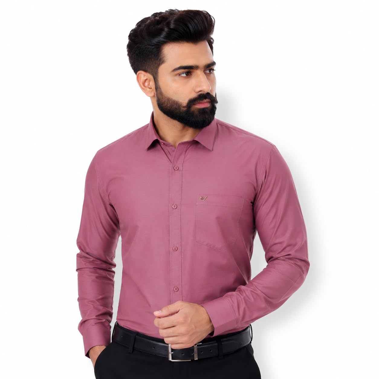 XJARVIS Clifton - Camicia da uomo, in misto cotone, con poket e maniche lunghe, con bottoni, colletto casual