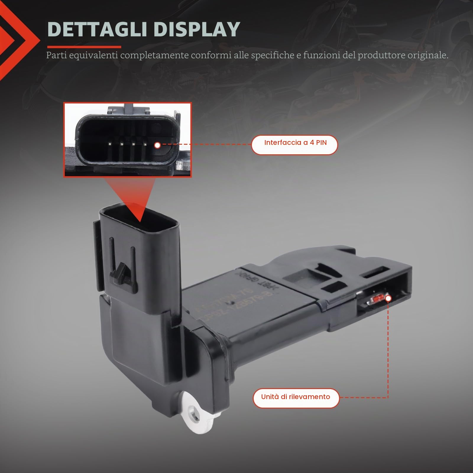 Debimetro Air 4 Pin CP9Z12B579B per C-Max DM2 Focus II III DA DP HCP 1.6 1.8 2.0 TDCI 7M5112B579BA Sensore Portata D'aria 1444420 1480570